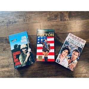 VHS 3-pack Classics - Sands Of Iwo Jima, Patton and Earthquake